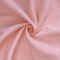 Ткань Муслин Жатый,  Нежно-Розовый   в Уссурийске