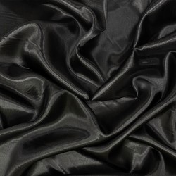 Ткань Атлас-сатин, цвет Черный (на отрез)  в Уссурийске