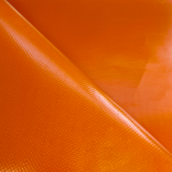 Ткань ПВХ 450 гр/м2, Оранжевый (Ширина 160см), на отрез  в Уссурийске