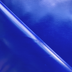 Ткань ПВХ 450 гр/м2, Синий (Ширина 160см), на отрез  в Уссурийске