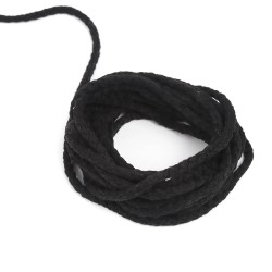 Шнур для одежды тип 2, цвет Чёрный (плетено-вязаный/полиэфир)  в Уссурийске